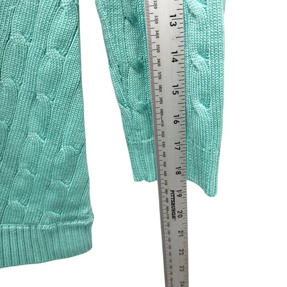 Ralph Lauren Vintage Cable Knit‎ Sweater Silk Sweater Blue Women’s Size XS - Picture 7 of 8
